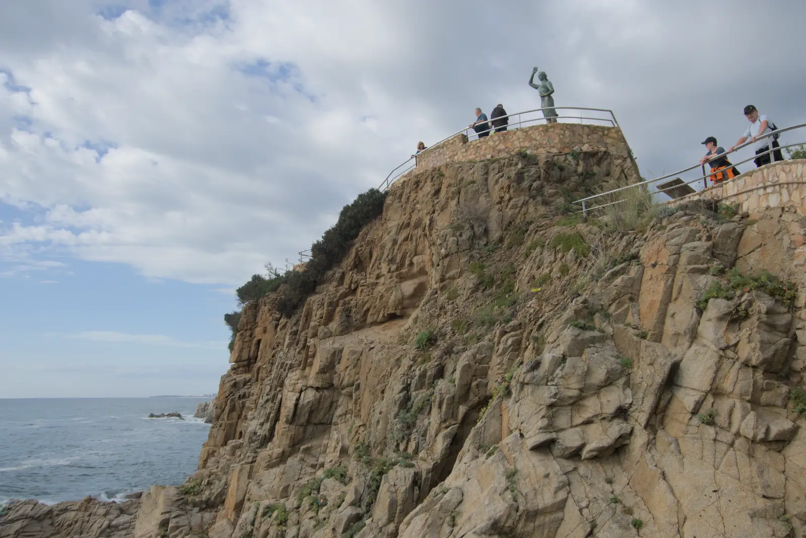 A pile of rocks with a statue on top, from Halloween and Flamenco Guitar, Lloret de Mar, Catalunya, Spain - 31st October 2024