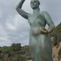 A statue waves to the sea, Halloween and Flamenco Guitar, Lloret de Mar, Catalunya, Spain - 31st October 2024