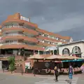 An 80s shopping arcade built like the 1930s, Halloween and Flamenco Guitar, Lloret de Mar, Catalunya, Spain - 31st October 2024