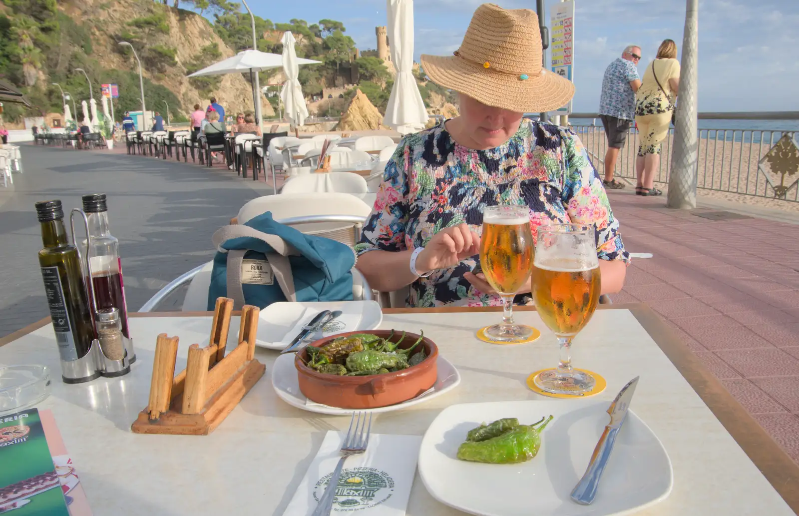 It's time for a snack of Pimientos Padrón, from Halloween and Flamenco Guitar, Lloret de Mar, Catalunya, Spain - 31st October 2024