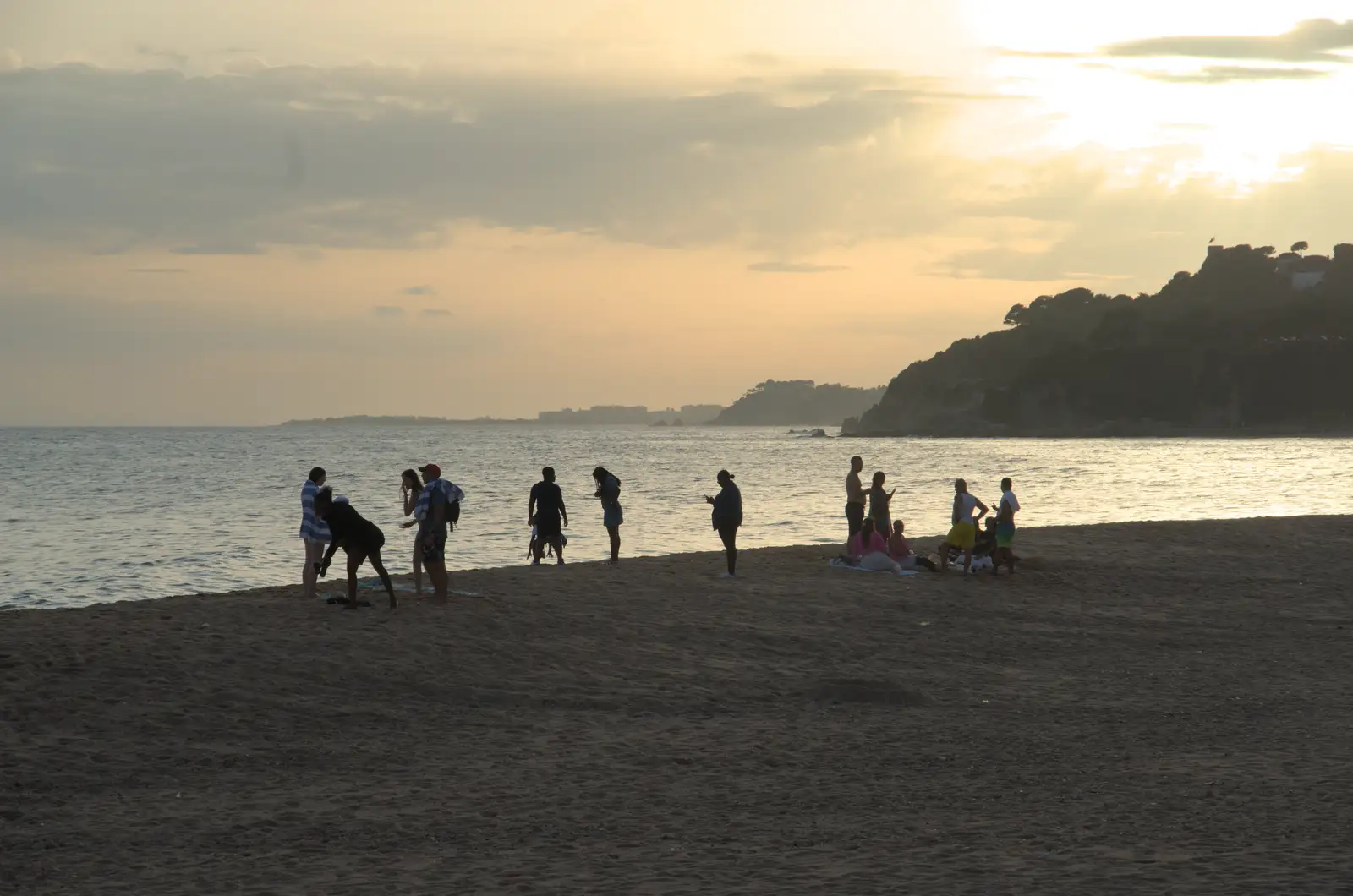 People on the beach, from Halloween and Flamenco Guitar, Lloret de Mar, Catalunya, Spain - 31st October 2024