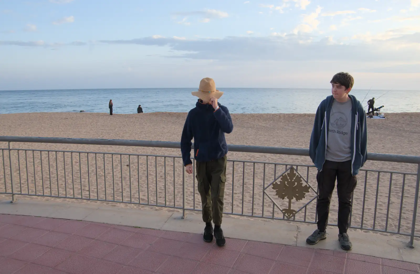 Harry hides behind a hat, from Halloween and Flamenco Guitar, Lloret de Mar, Catalunya, Spain - 31st October 2024