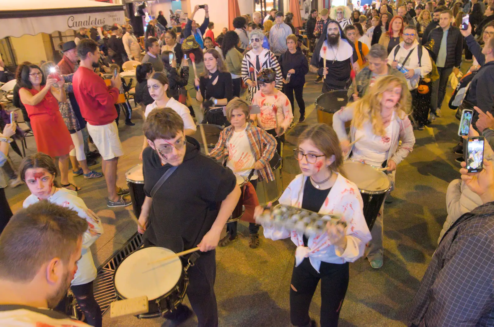 A zombie procession for Halloween, from Halloween and Flamenco Guitar, Lloret de Mar, Catalunya, Spain - 31st October 2024