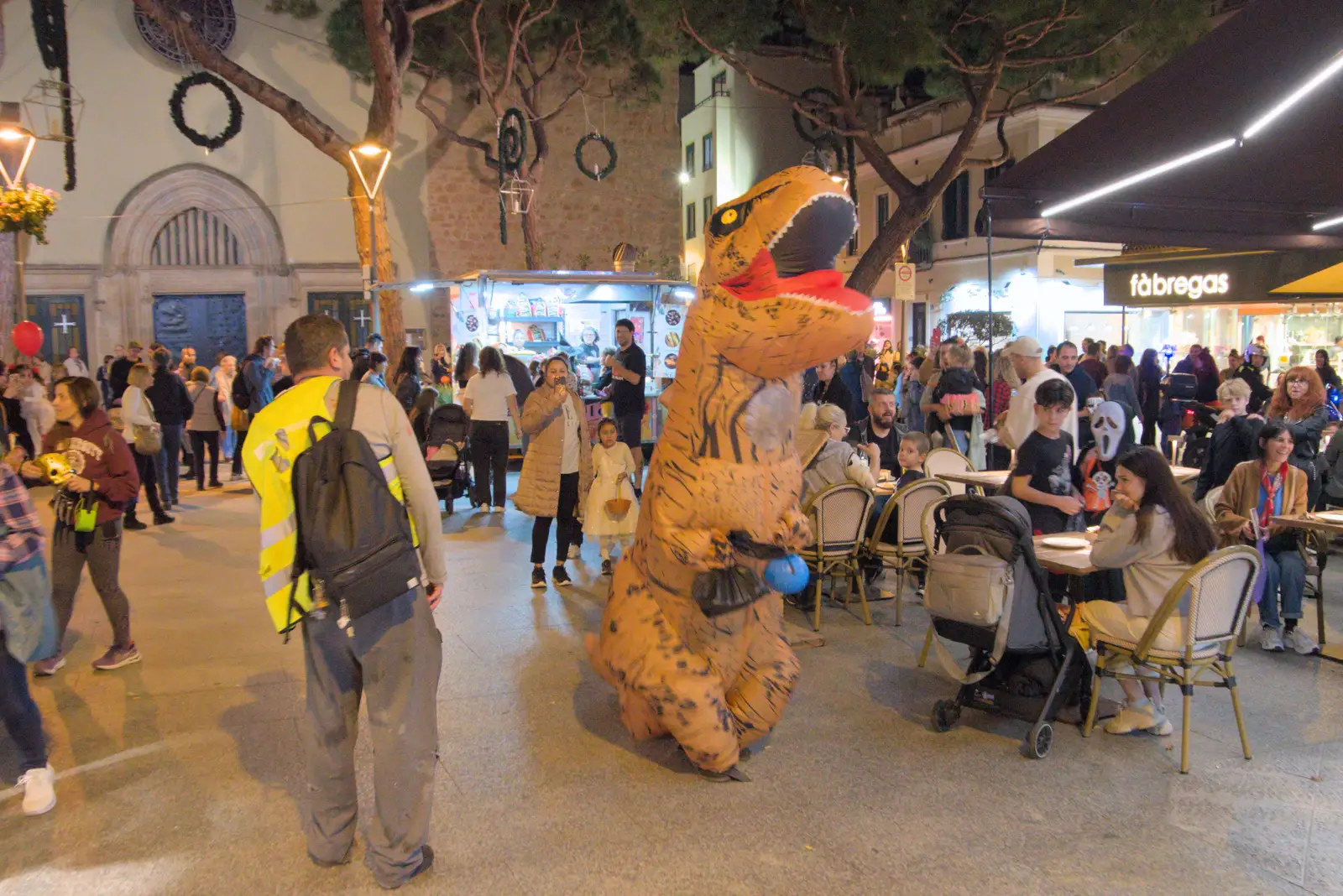 A random dinosaur heads the other way, from Halloween and Flamenco Guitar, Lloret de Mar, Catalunya, Spain - 31st October 2024