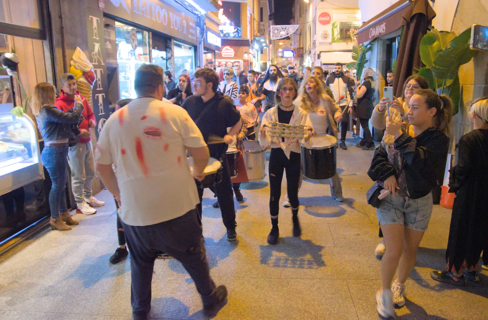 The parade continues around the streets, from Halloween and Flamenco Guitar, Lloret de Mar, Catalunya, Spain - 31st October 2024