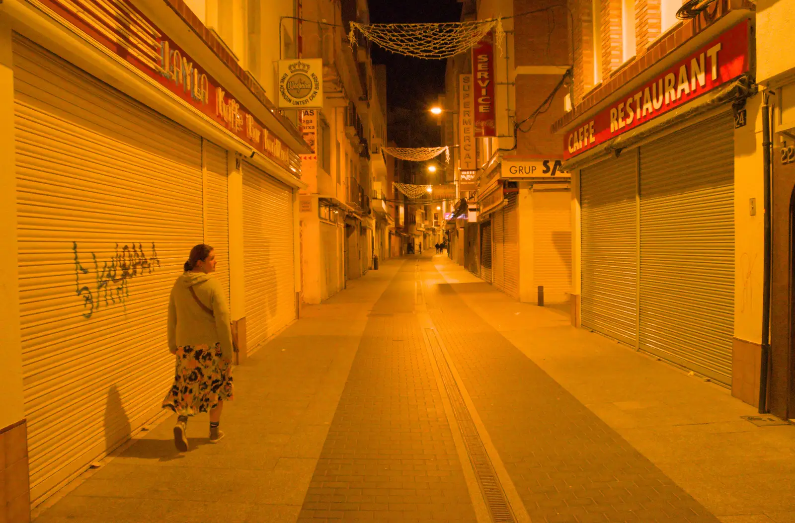 Isobel on Calle de la Vila, from Halloween and Flamenco Guitar, Lloret de Mar, Catalunya, Spain - 31st October 2024