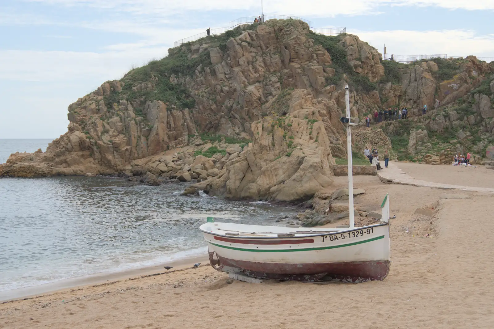 A boat in front of the rock we'd just climbed, from Blanes, and the Castanyada Festival, Lloret de Mar, Catalunya - 1st November 2024