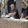 Bread dough is cut up and shaped, Blanes, and the Castanyada Festival, Lloret de Mar, Catalunya - 1st November 2024