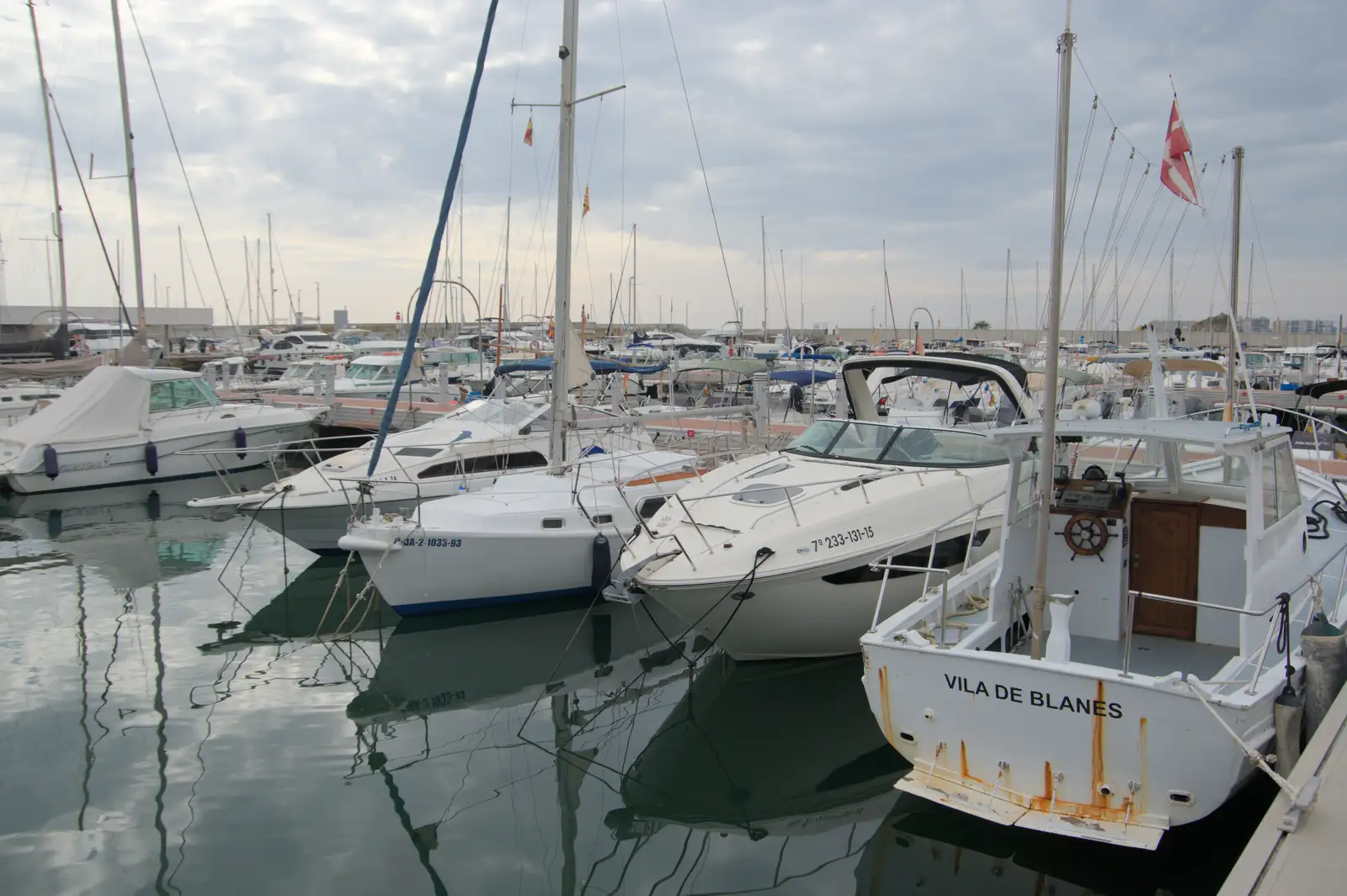 Boats in the marina, from Blanes, and the Castanyada Festival, Lloret de Mar, Catalunya - 1st November 2024