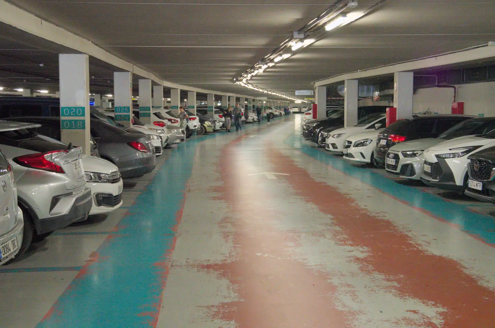 A long car park under the promenade, from Blanes, and the Castanyada Festival, Lloret de Mar, Catalunya - 1st November 2024