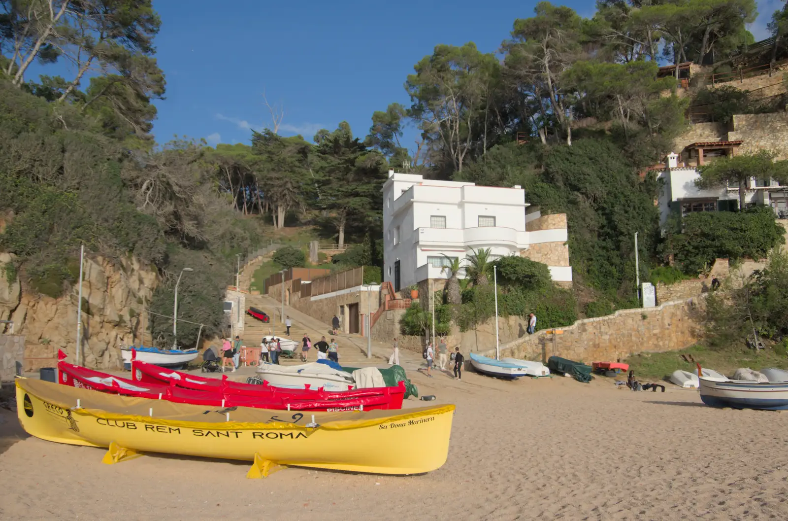 Colourful boats on Platja Sa Caleta, from Blanes, and the Castanyada Festival, Lloret de Mar, Catalunya - 1st November 2024