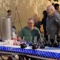 Traditional wine bottles are laid out, Blanes, and the Castanyada Festival, Lloret de Mar, Catalunya - 1st November 2024