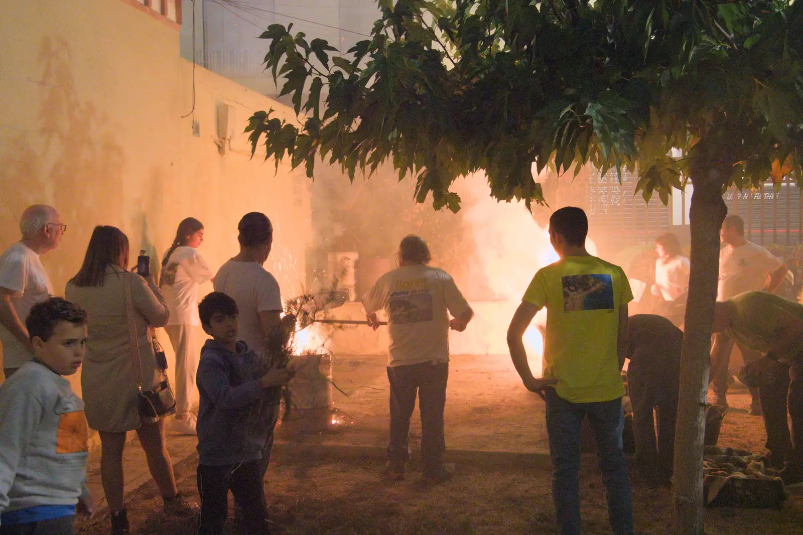 The barrel fires are wildly burning, from Blanes, and the Castanyada Festival, Lloret de Mar, Catalunya - 1st November 2024