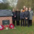 Relatives of the council workers by the memorial, Remembrance Sunday with the GSB, Brome and Botesdale, Suffolk - 10th November 2024