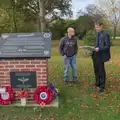 Steve chats to the artist of the new panel, Remembrance Sunday with the GSB, Brome and Botesdale, Suffolk - 10th November 2024