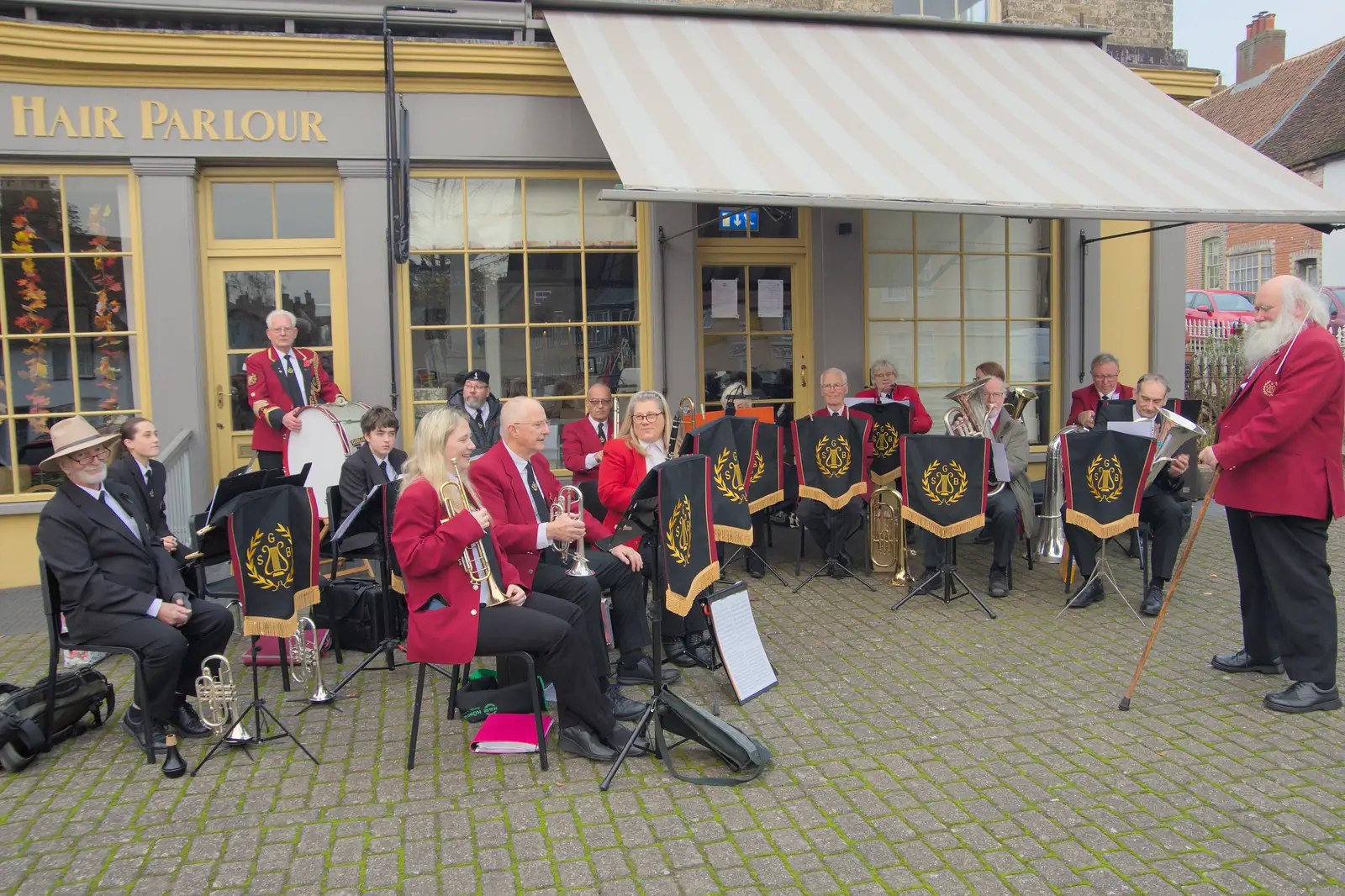 There's quite a good turnout, from Remembrance Sunday with the GSB, Brome and Botesdale, Suffolk - 10th November 2024