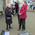 Adrian chats to an organiser, Remembrance Sunday with the GSB, Brome and Botesdale, Suffolk - 10th November 2024