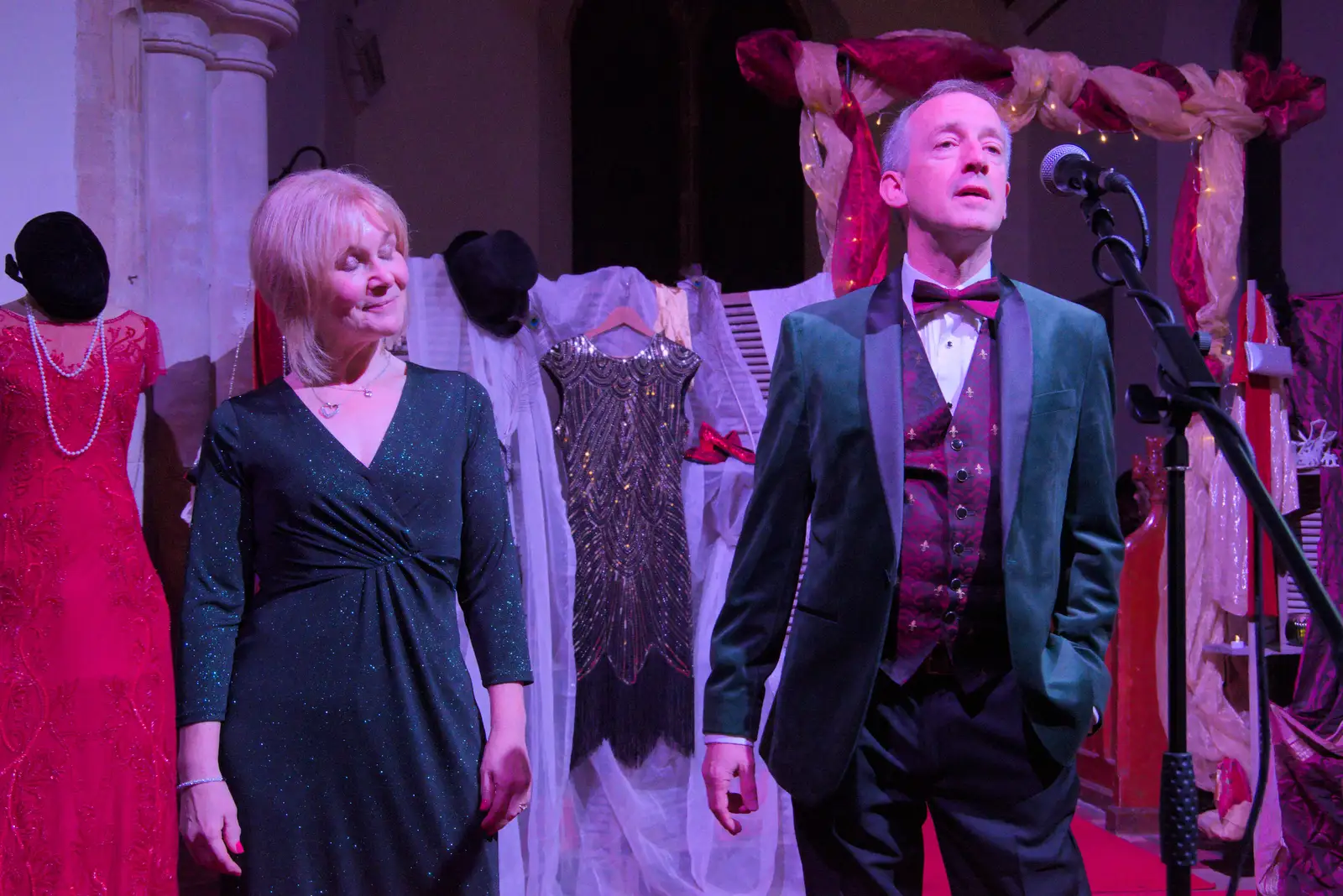 Karen and Dave, from Palgrave Players do Cabaret, St. Peter's Church, Palgrave - 16th November 2024