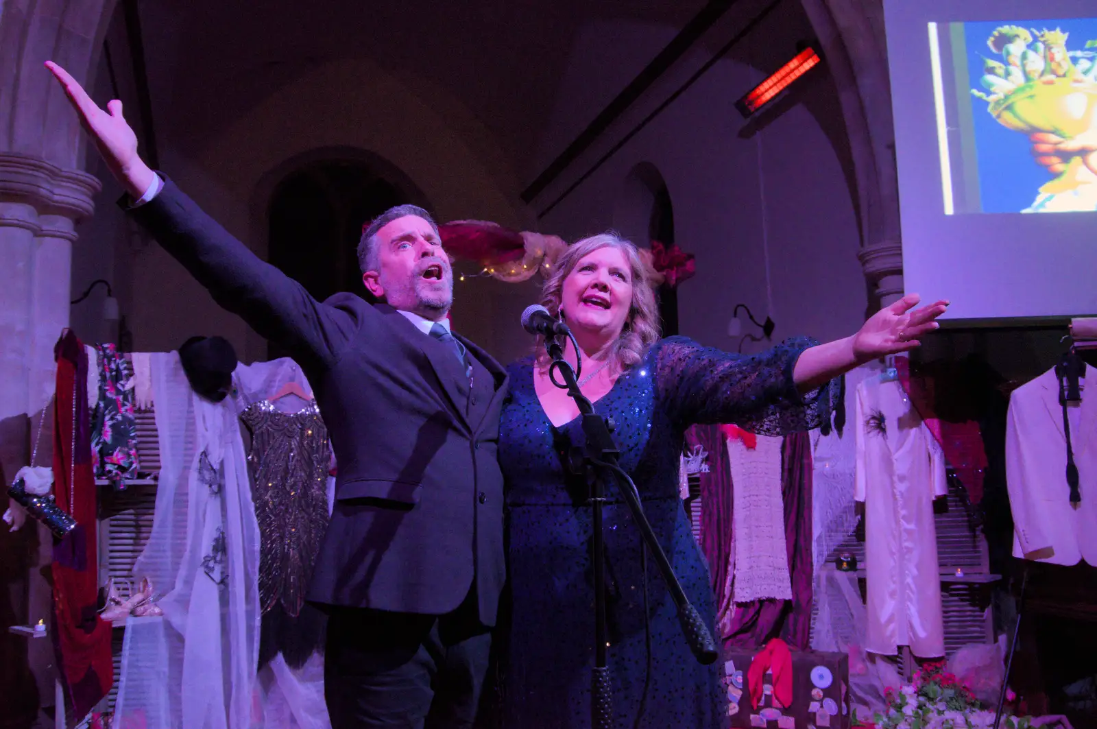 Stephen and Nicola sings a tune from Spamalot, from Palgrave Players do Cabaret, St. Peter's Church, Palgrave - 16th November 2024