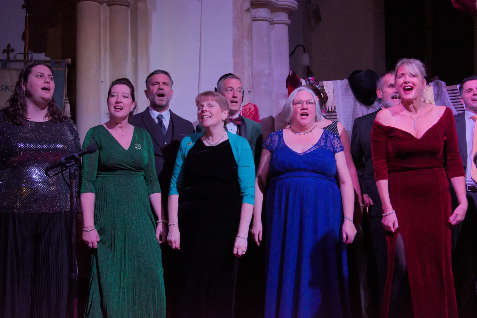 The ensemble choir, from Palgrave Players do Cabaret, St. Peter's Church, Palgrave - 16th November 2024