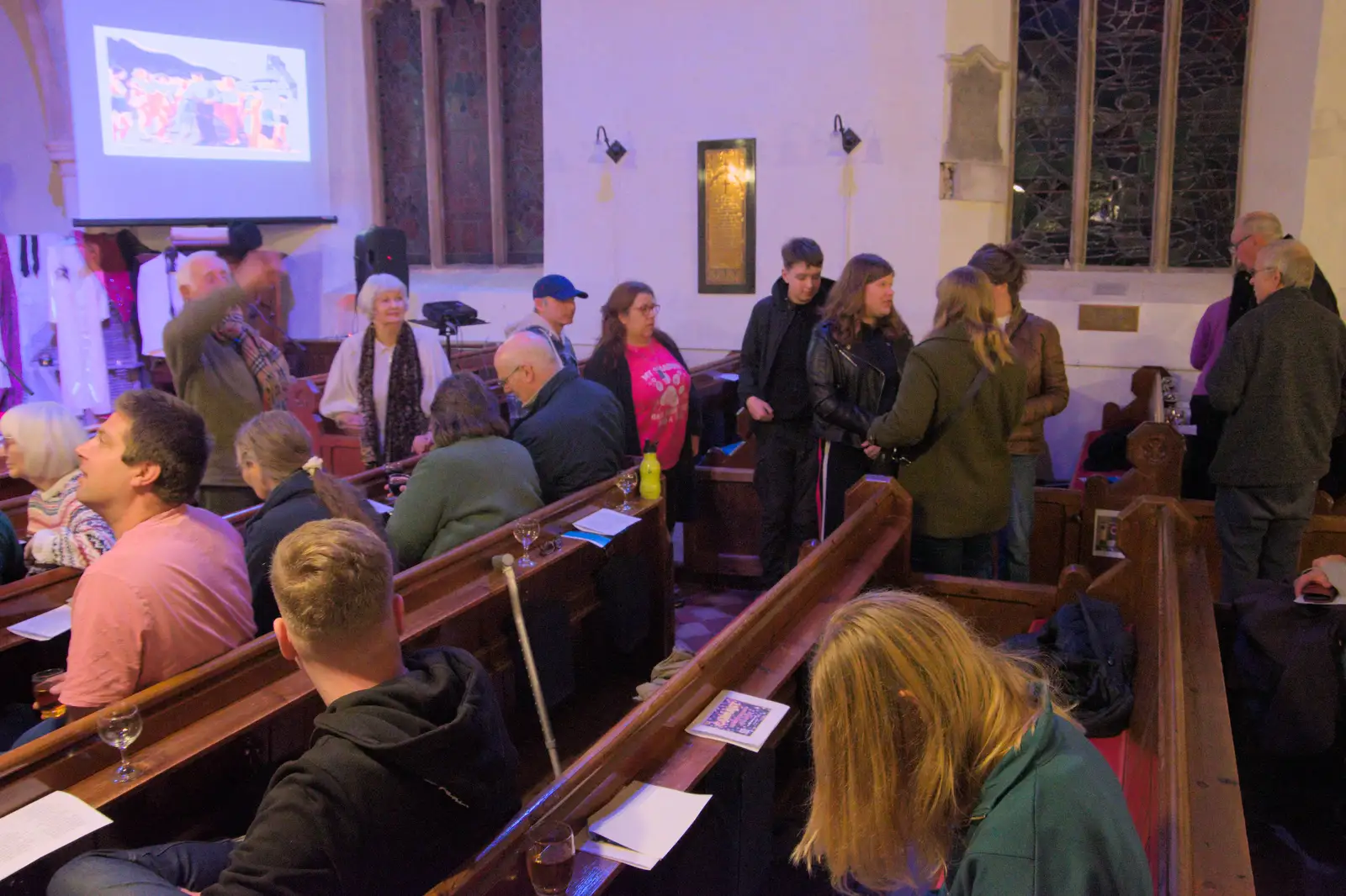 The audience mills around during the interval, from Palgrave Players do Cabaret, St. Peter's Church, Palgrave - 16th November 2024