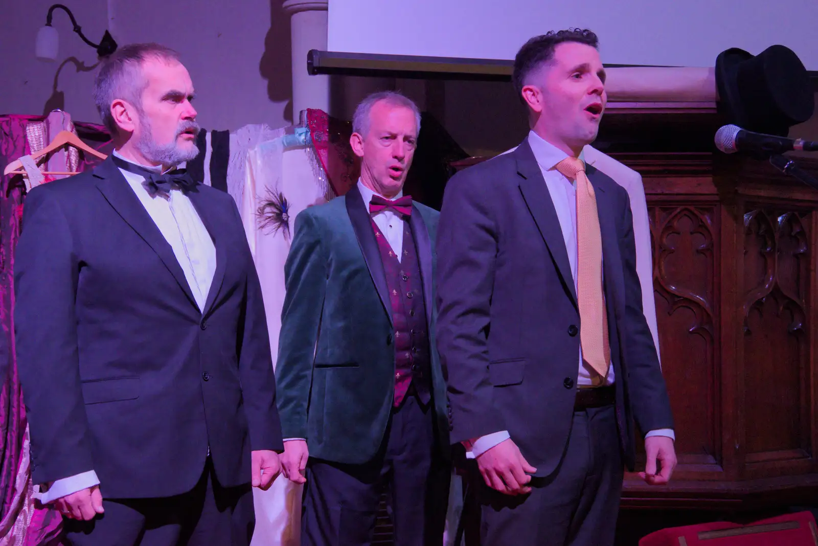 Cathal gets to sing a number, from Palgrave Players do Cabaret, St. Peter's Church, Palgrave - 16th November 2024