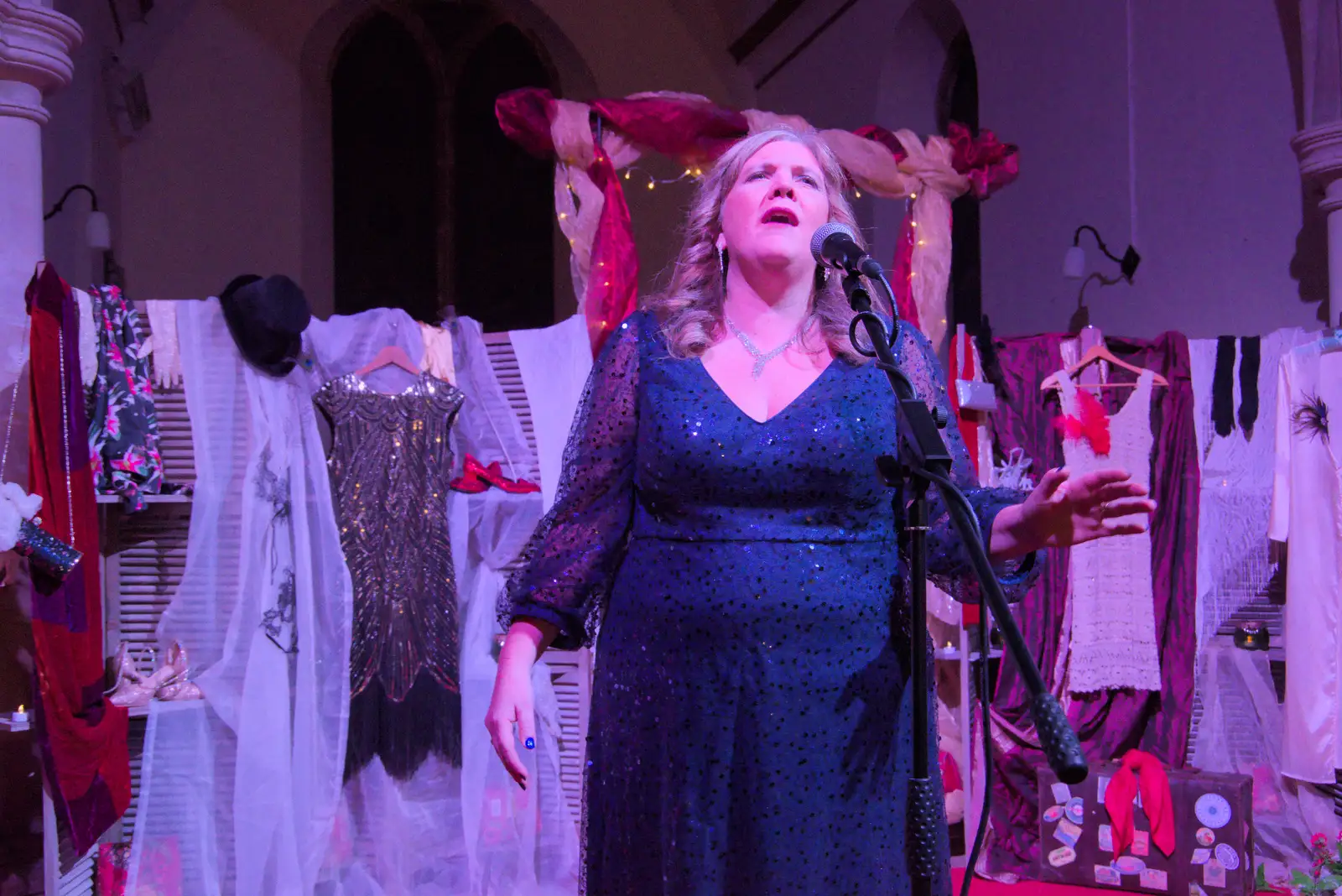 Nicola again, from Palgrave Players do Cabaret, St. Peter's Church, Palgrave - 16th November 2024