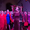 Suzanne leads the ensemble, Palgrave Players do Cabaret, St. Peter's Church, Palgrave - 16th November 2024