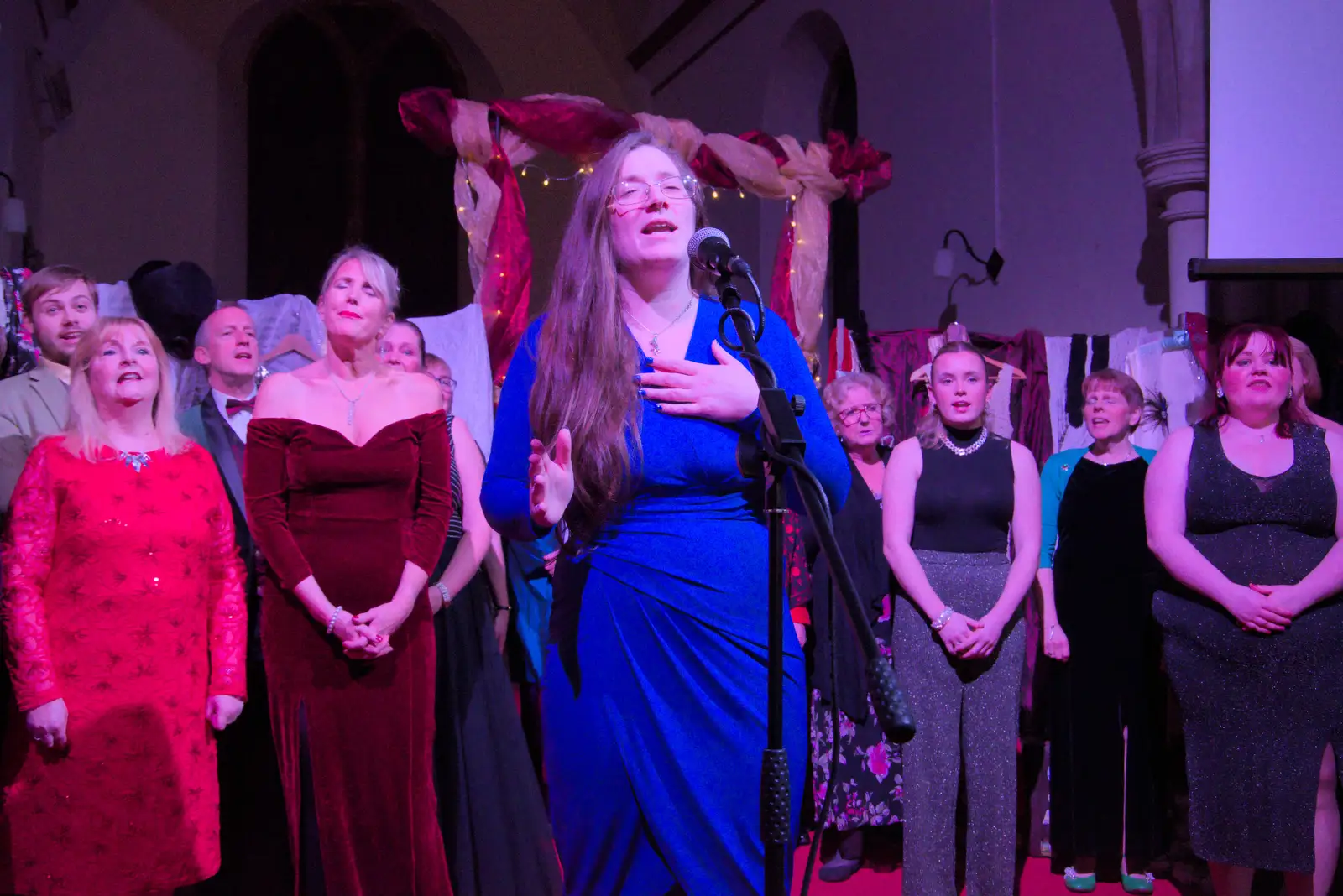 Sabrina brings the performance towards an end, from Palgrave Players do Cabaret, St. Peter's Church, Palgrave - 16th November 2024