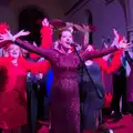 Suzanne at the end of the encore of Life is a Cabaret, Palgrave Players do Cabaret, St. Peter's Church, Palgrave - 16th November 2024