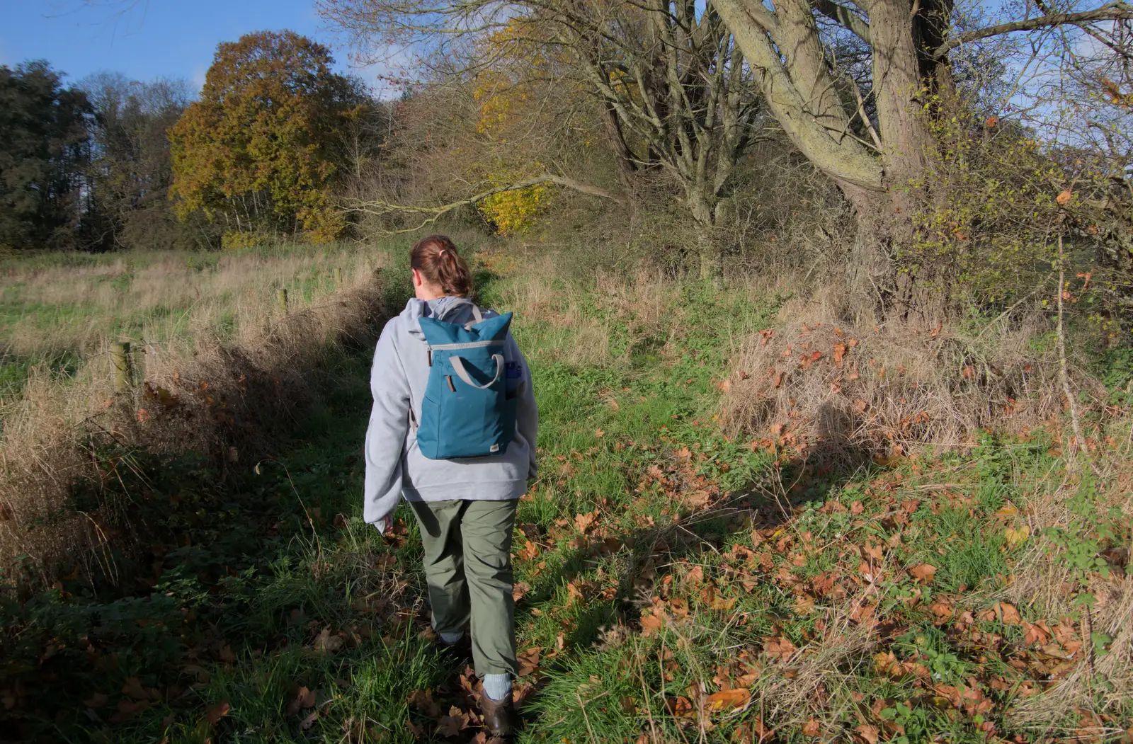 We're on the path beyond Warren Hills, from A Pub Walk to Ampersand, Diss, Norfolk - 17th November 2024