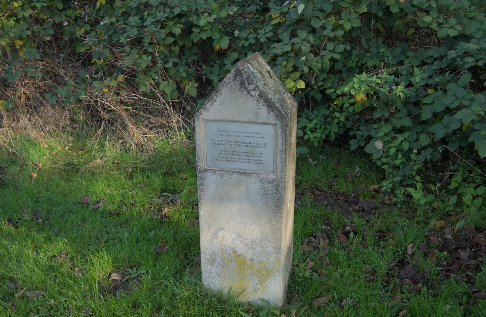 A stone commemorates MP John Macgregor , from A Pub Walk to Ampersand, Diss, Norfolk - 17th November 2024