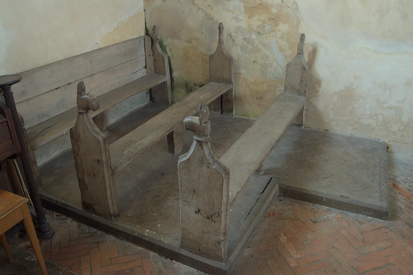 Some very primitive pews in St. Andrew's, from A Pub Walk to Ampersand, Diss, Norfolk - 17th November 2024