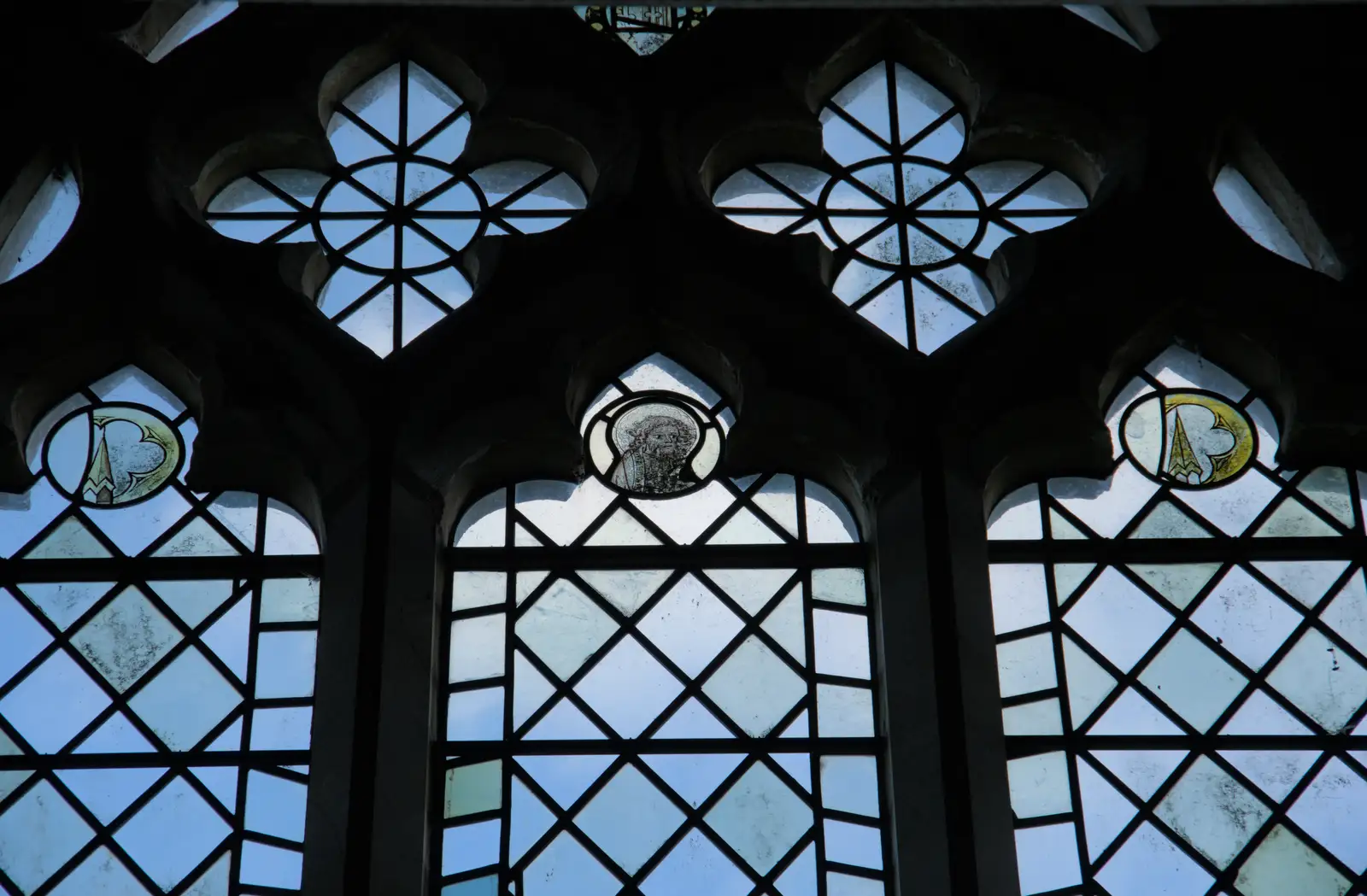 Some pieces of mediaeval glass in the windows, from A Pub Walk to Ampersand, Diss, Norfolk - 17th November 2024