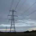 Pylons stride across the land near Brome, A Pub Walk to Ampersand, Diss, Norfolk - 17th November 2024