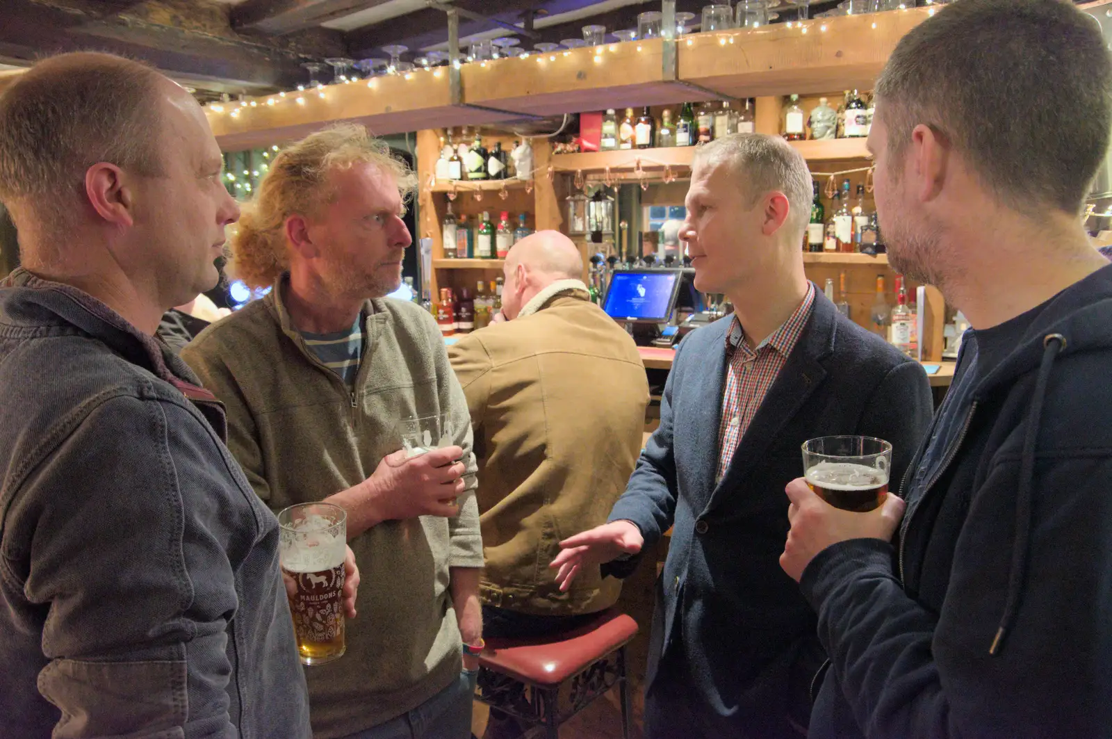 Mikey P holds court in a heaving Bacton Bull, from The Lads on Tour and the BSCC at the Red Lion, Needham - 30th November 2024