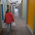 Isobel roams around with a bag of spicy noodles, Christmas Shopping in Norwich, Norfolk - 8th December