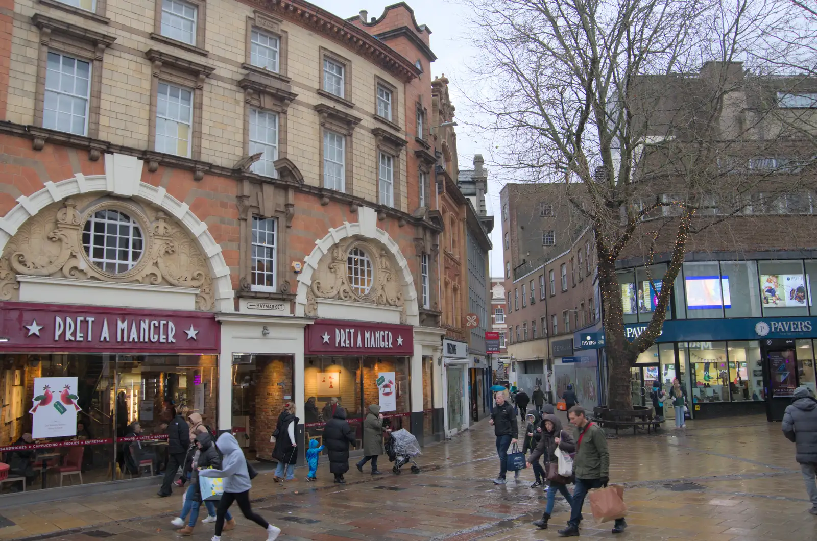 The Edwardian Pret building from 1908, from Christmas Shopping in Norwich, Norfolk - 8th December