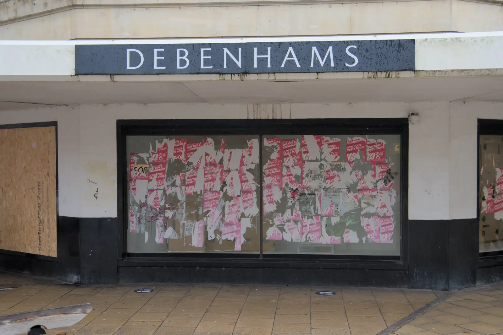 Debenhams, with faded Communist Party posters, from Christmas Shopping in Norwich, Norfolk - 8th December