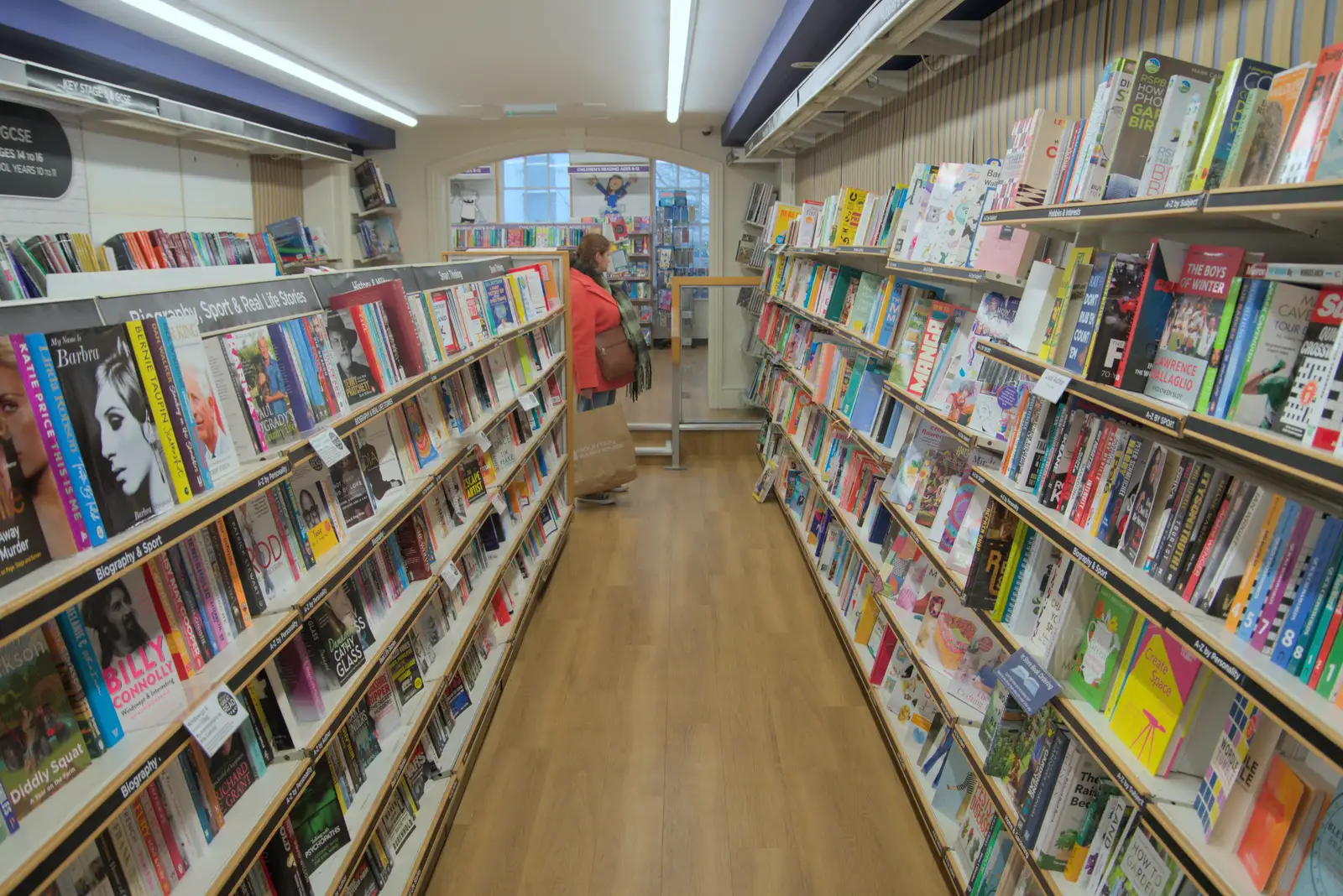 Isobel's upstairs in the book section of WHSmith, from Christmas Shopping in Norwich, Norfolk - 8th December