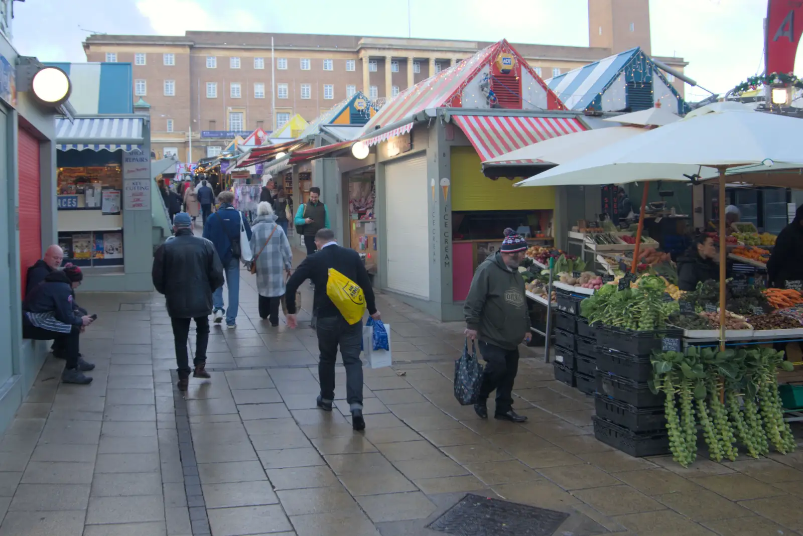 Sprouts on a stick at Norwich Market, from Another Christmas Shopping Day, Norwich, Norfolk - 14th December 2024