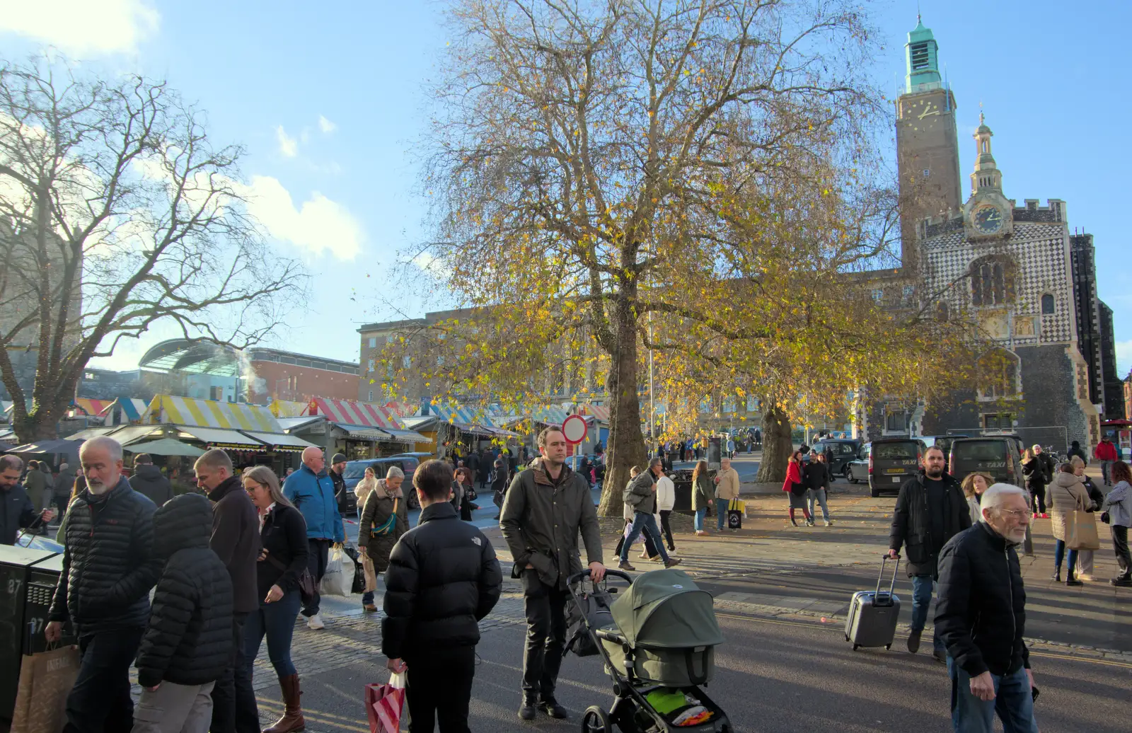 It's busy on Gaol Hill in Norwich, from Another Christmas Shopping Day, Norwich, Norfolk - 14th December 2024