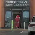 A comedy Santa roams around at Gridserve, Christmas at Da Gorls, Monkstown Farm, Dublin - 25th December 2024