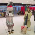 Someone waits for people dressed as a dinosaur, Christmas at Da Gorls, Monkstown Farm, Dublin - 25th December 2024