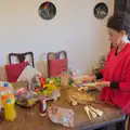 Evelyn peels some parsnips, Christmas at Da Gorls, Monkstown Farm, Dublin - 25th December 2024