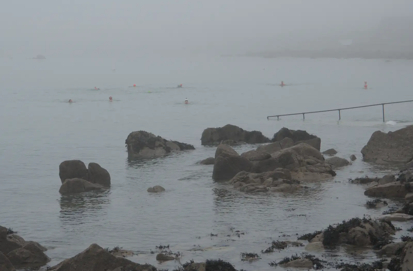 Lots of swimmers bob around in the sea, from St. Stephen's Day in Blackrock, County Dublin, Ireland - 26th December 2024