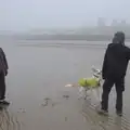 Fred lobs something for the dog, St. Stephen's Day in Blackrock, County Dublin, Ireland - 26th December 2024