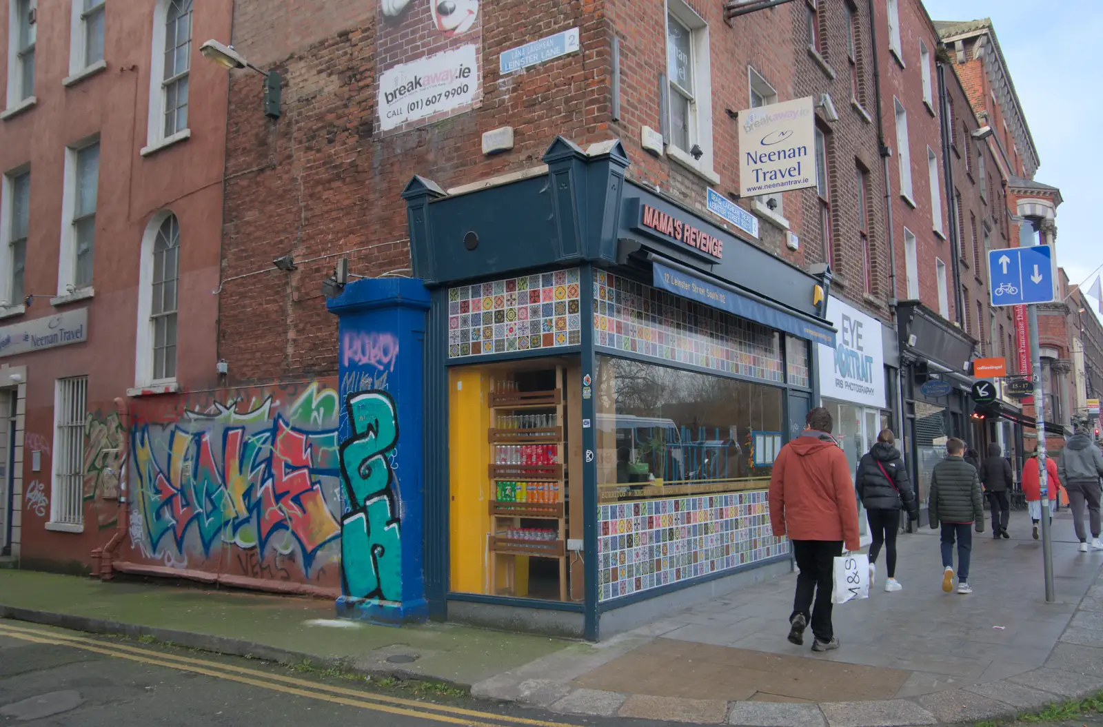 We walk up Leinster Street in Dublin, from St. Stephen's Day in Blackrock, County Dublin, Ireland - 26th December 2024