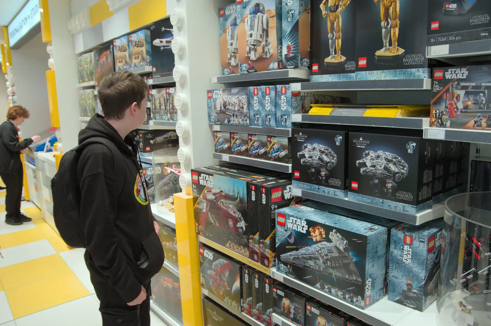 Fred looks at boxes of Star Wars stuff, from St. Stephen's Day in Blackrock, County Dublin, Ireland - 26th December 2024