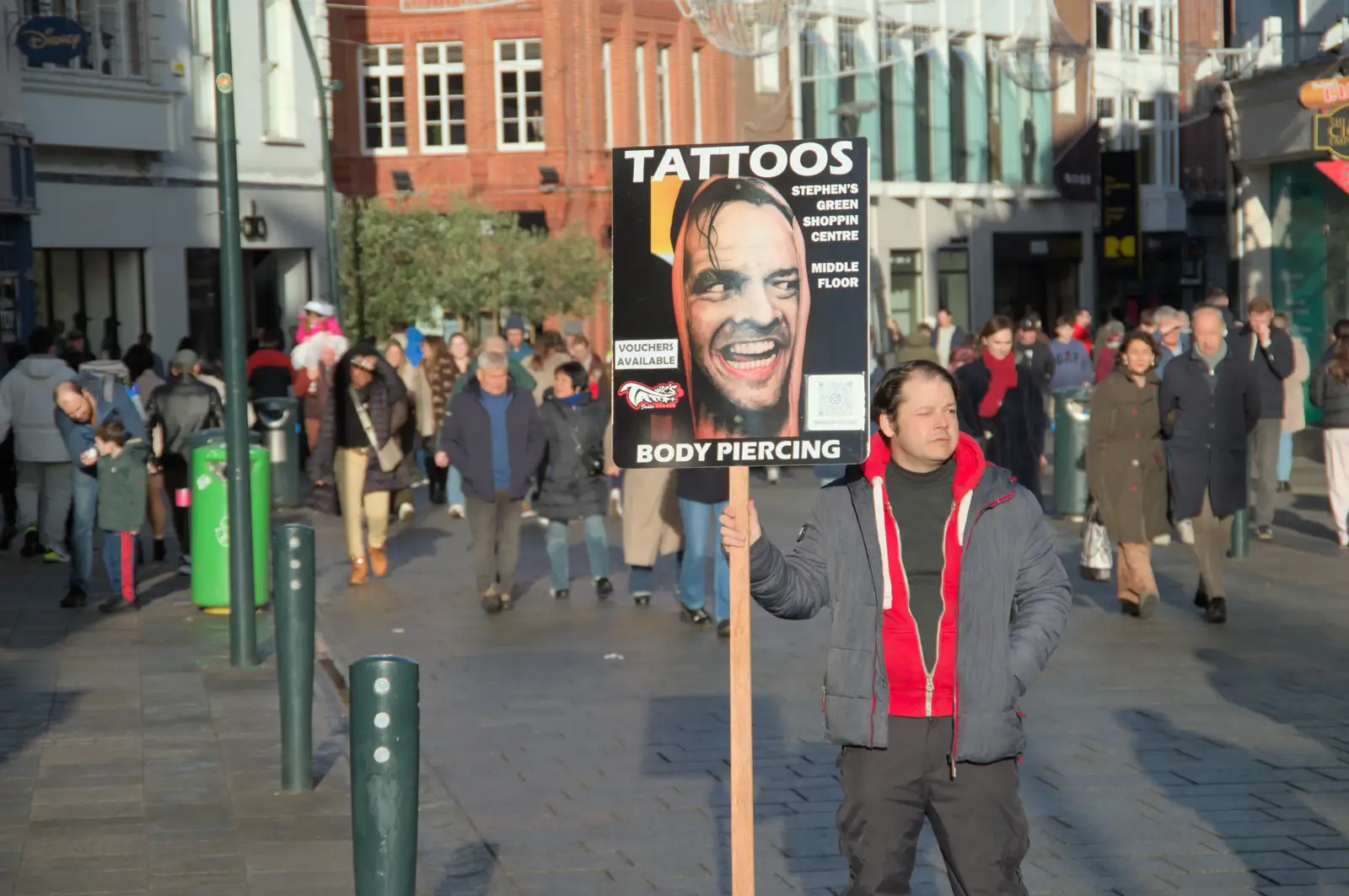 Jack Nicholson on Grafton Street, from St. Stephen's Day in Blackrock, County Dublin, Ireland - 26th December 2024